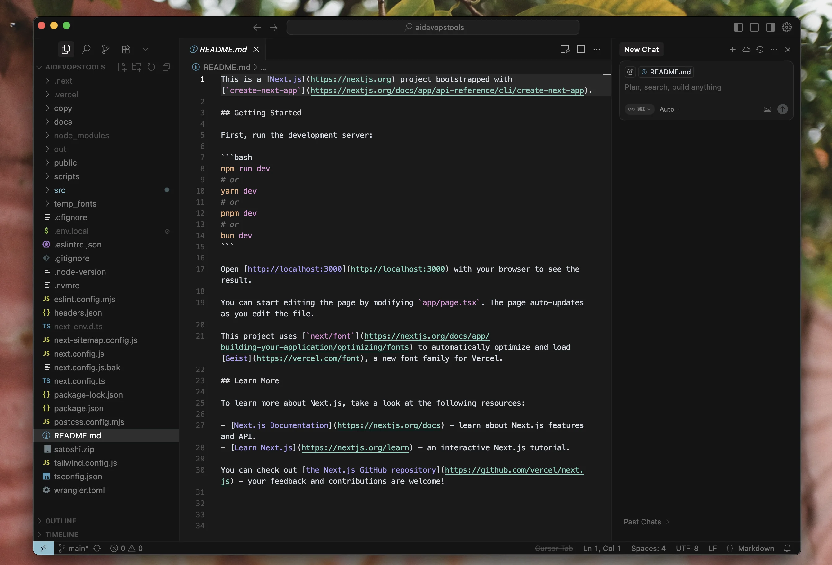 Cursor AI Code Editor Interface