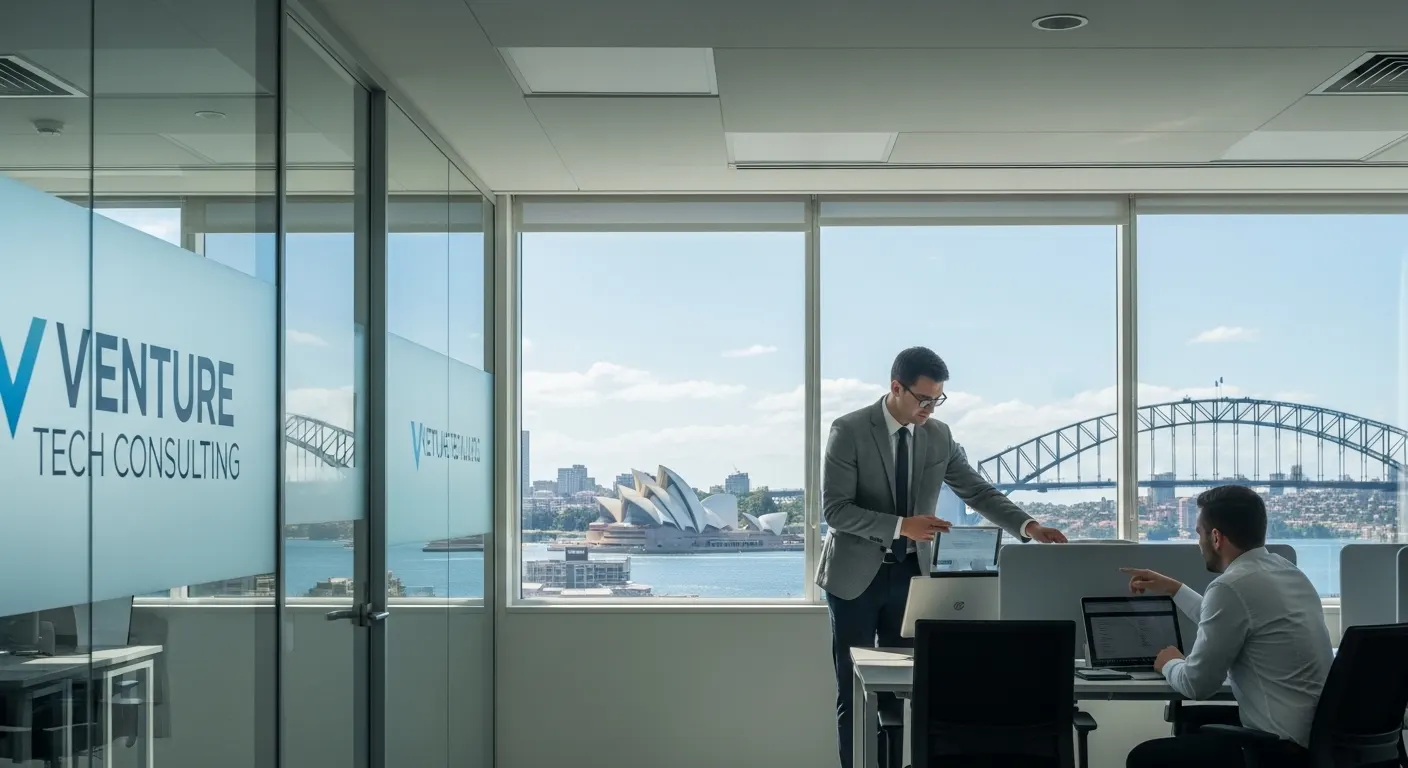 Founder weighing off-the-shelf SaaS tools against custom AI solutions on a decision framework