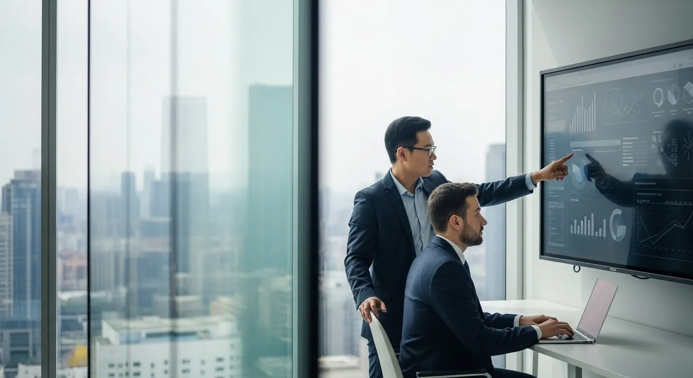 Business automation ROI dashboard showing time savings and cost reduction metrics